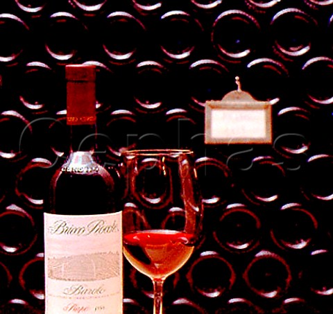Bottles of Barolo Prap 1999 in the Bricco Rocche   cellars of Ceretto Castiglione Falletto Piemonte   Italy