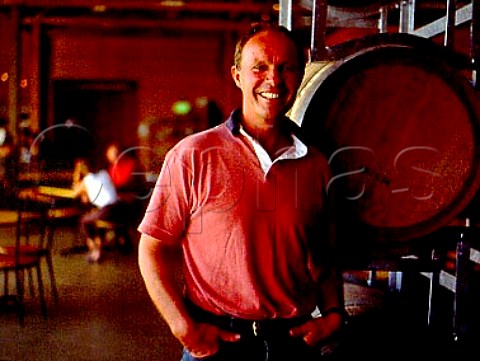Gerald Ellis owner in the wine centre restaurant   at Richmond Estate vineyard of Meadowbank Estate   near Cambridge Tasmania Australia   Coal River