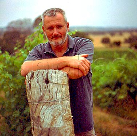 Chris Ringland winemaker for Rockford and owner    winemaker of Three Rivers Shiraz in his vineyard in   the Eden Valley South Australia  Barossa Valley
