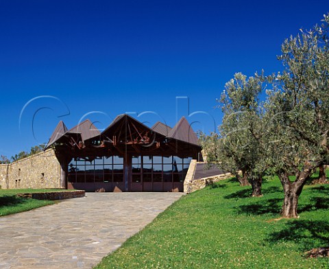 CaMarcanda and some of mature olive trees which have been transplanted into the grounds of the winery  Bolgheri Tuscany Italy   Bolgheri