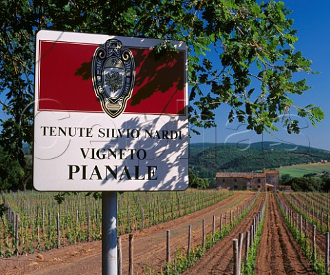 Sign for Vigneto Pianale of Silvio Nardi at   Casale del Bosco Near Castiglion del Bosco   Tuscany Italy      Brunello di Montalcino