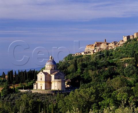 Church of San Biagio below the hilltop town of   Montepulciano Tuscany Italy     Vino Nobile di Montepulciano