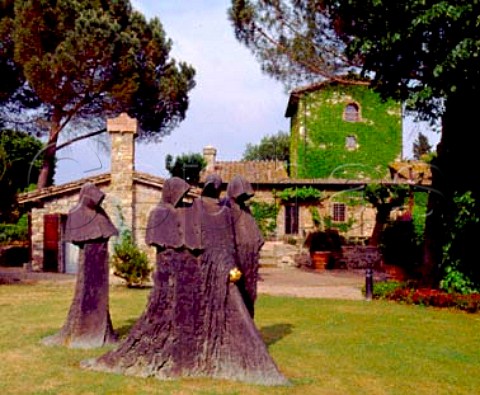 Cloister Conspiracy by Philip Jackson in the garden   of Villa Castaglioni at Il Molino di Grace   Panzano in Chianti Tuscany Italy     Chianti Classico