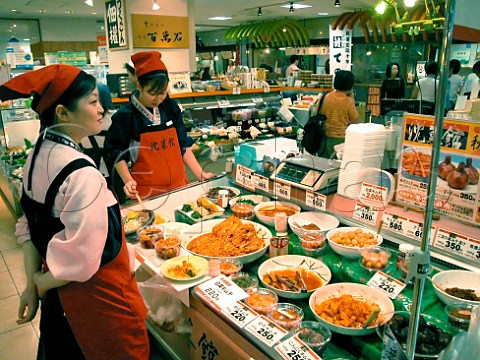 Seafood stall at an exhibition of food from Hokkaido  in Tokyu department store Kichijoji Tokyo Japan