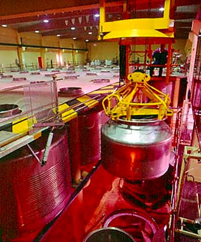 Autoevacuaciones  used to gravityfill fermenting   tanks with grapes  in the vinification plant of   CVNE            Haro La Rioja Spain