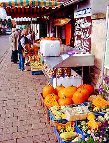 Autumn Small shop selling local seasonal produce   Meckenheim Pfalz Germany