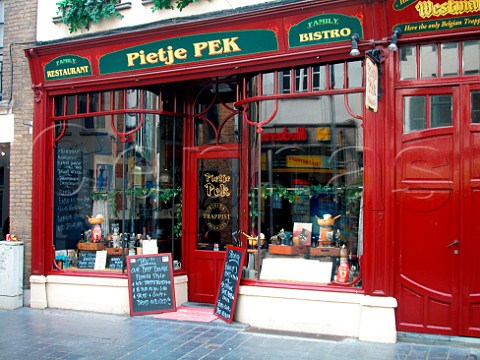 Pietje Pek family restaurant  bistro specialising   in Trappist beer and other products    StJakobsstraat Bruges Belgium