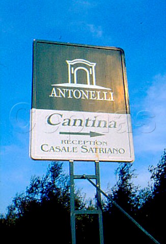 Sign for the cantina of Antonelli    Montefalco Umbria Italy