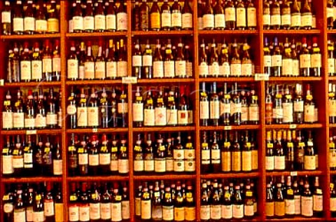 Bottles on display in Enoteca Gallo   La Morra Piemonte Italy