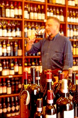 Gianni Gallo in his wine shop   Enoteca Gallo   La Morra Piemonte Italy