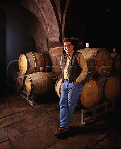 Ernst Loosen in the Barrel cellar of   Weingut J L Wolf Wachenheim Pfalz Germany