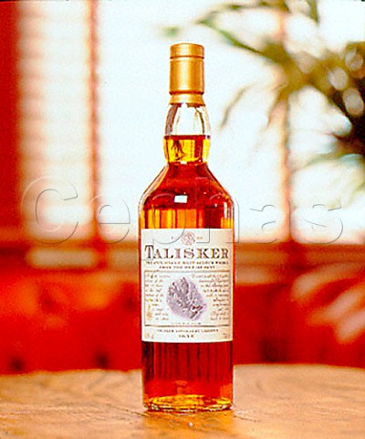 Bottle of Talisker single malt scotch whisky   Carbost Isle of Skye Scotland