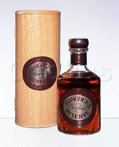 Bottle of Hancocks Presidents Reserve Kentucky  Bourbon Whiskey with presentation case