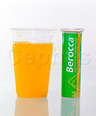 Tube of Berocca vitamin tablets