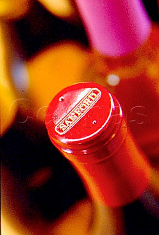 Capsule on bottle of Sanford wine   Buellton Santa Barbara Co California   Santa Rita Hills AVA    Santa Ynez Valley