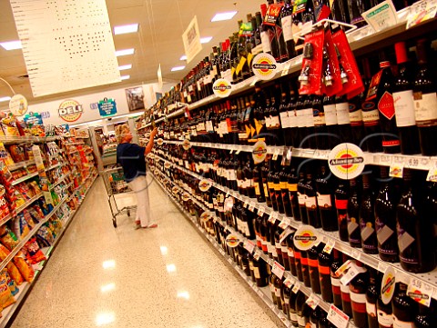 Wine section of a Florida supermarket USA