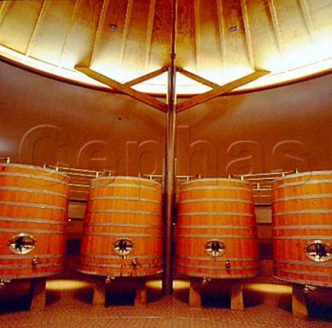 Oak cuves in the circular cuverie of Craggy Range   Giants Winery Havelock North New Zealand   Hawkes Bay