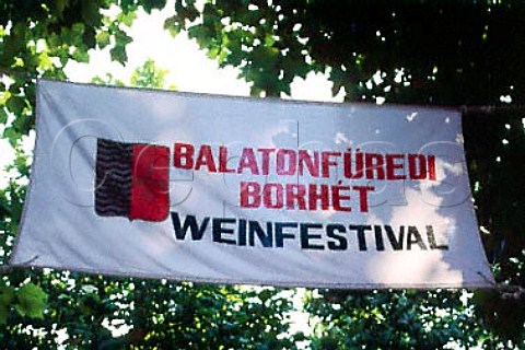 Banner advertising the Balatonfred   Wine Festival Hungary
