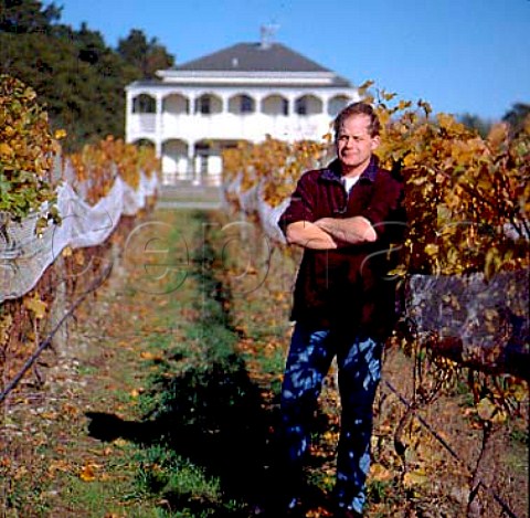 Michael Mebus in vineyard of Mebus Estate Gladstone New Zealand Wairarapa