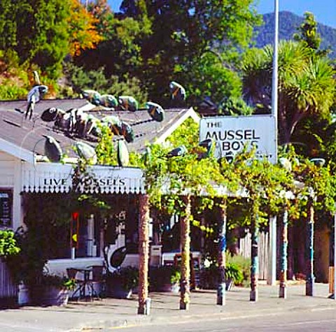 The Mussel Boys restaurant in Havelock the selfstyled Green Shell Mussel Capital of the World Marlborough New Zealand
