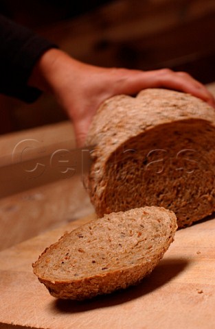 Slicing wholemeal bread