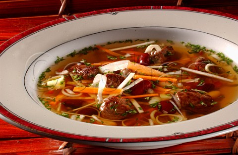 Beef clear soup oriental style