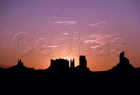 Sunrise over the North Buttes Monument Valley   Utah  Arizona USA