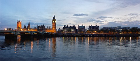 Houses of Parliament and River Thames at dusk   London