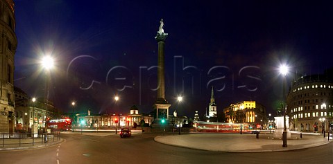 Trafalgar Square at night London