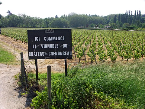 Sign at the boundary of the Vignoble du Chteau de   Chenonceau Chenonceaux IndreetLoire France    Touraine