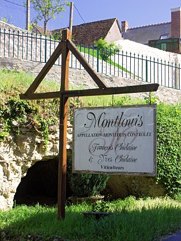Sign outside the winery of Franois  Yves Chidaine   MontlouissurLoire IndreetLoire France   AC Montlouis