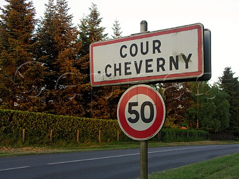 Sign at the edge of CourCheverny  LoireetCher France  Cheverny and CourCheverny