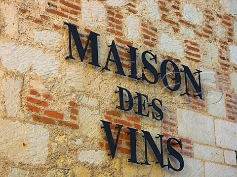 Sign outside the Maison des Vins in Bourgueil   IndreetLoire France Bourgueil