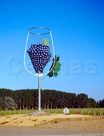 Sculpture of wine glass and grapes outside   Bourgueil IndreetLoire France Bourgueil