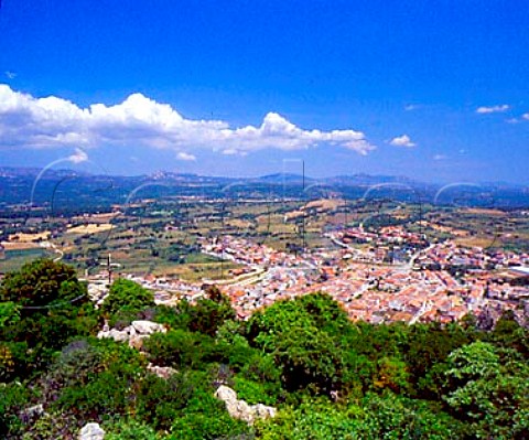 View over Monti and its vineyards on the   Strada del Vermentino Sardinia Italy