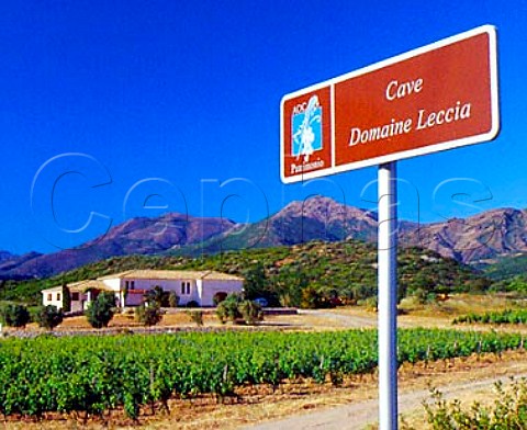Sign by winery of Domaine Leccia   near StFlorent HauteCorse Corsica France   AC Patrimonio