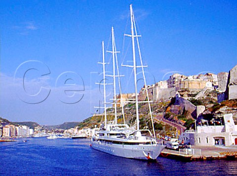 Yacht in Bonifacio harbour CorseduSud Corsica   France