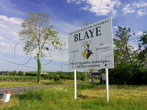 Sign for Blaye wine district at PleineSelve    Gironde France    Premires Ctes de Blaye  Bordeaux