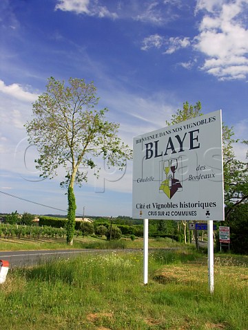 Sign for Blaye wine district at Pleine Selve   Gironde France    Premires Ctes de Blaye  Bordeaux