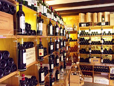 Interior of Cave de lErmitage one of the many   wine shops in Stmilion Gironde France   Stmilion  Bordeaux