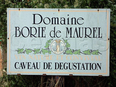 Sign outside Domaine Borie de Maurel   FlineMinervois Hrault France    Minervois La Livinire