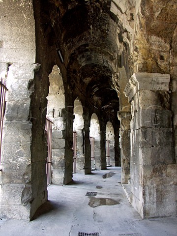 One of the galleries in the Roman Amphitheatre of Nmes Gard France LanguedocRoussillon