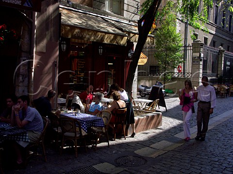 Small Bouchon restaurant in Rue StJean Lyon  Rhne France  RhneAlpes