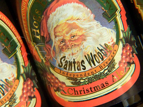 Santas Wobble beer bottle Hogs Back Brewery   Tongham Surrey England