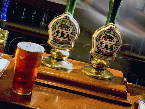 Pulling pints of TEA Traditional English Ale   Hogs Back Brewery Tongham Surrey England