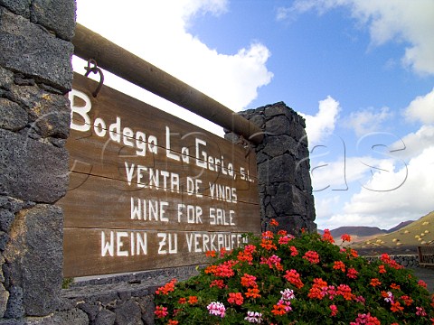 Bodega La Geria sign Lanzarote Canary Islands   Spain Lanzarote