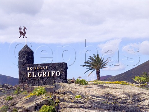 Entrance sign to Bodegas El Grifo Lanzarote Canary   Islands Spain Lanzarote
