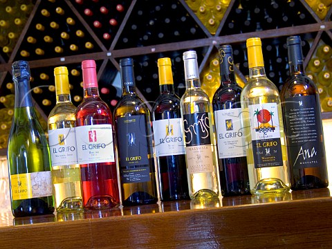 Full range of wines produced by Bodegas El Grifo   Lanzarote Canary Islands Spain Lanzarote