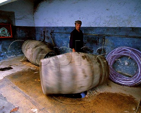 Washing barrels at Taylors lodge Vila Nova de Gaia Porto Portugal