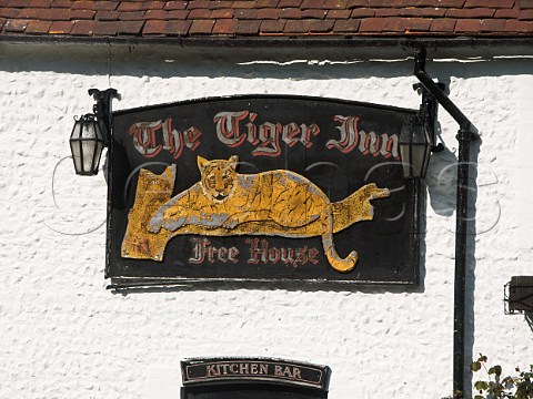 Sign outside the Tiger Inn public house East Dean   East Sussex England